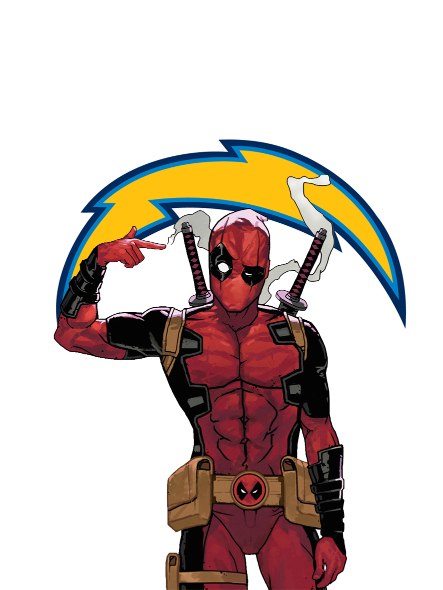 San Diego Chargers Deadpool Logo iron on paper